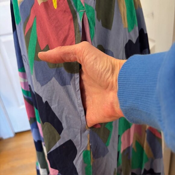 NWT Gap Spring Multi Floral Smocked Handkerchief Hem Midi Dress Size XXL - Picture 6 of 10